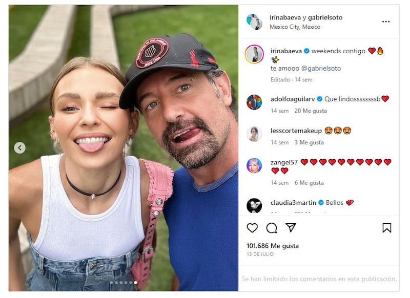 Gabriel Soto e Irina Baeva está comprometidos desde 2020