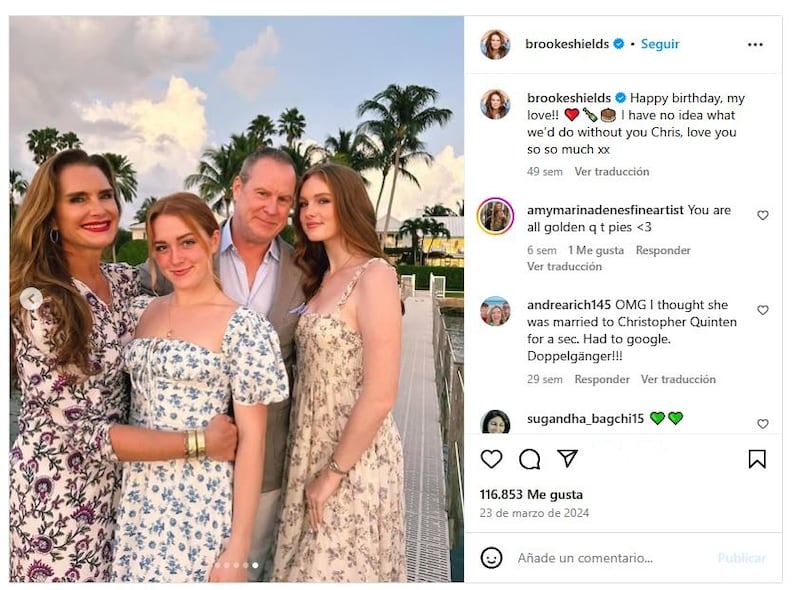 Brooke Shields tiene dos hijas junto a su esposo, Chris Henchy