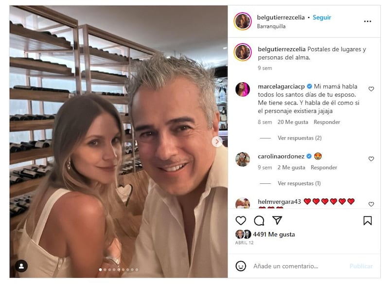 Jorge Enrique Abello junto a su esposa, Bel Gutiérrez