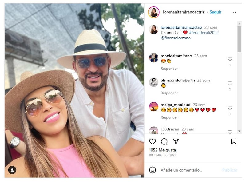 Fernando Solórzano junto a su novia, Lorena Altamirano