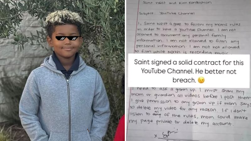 Saint, de 8 años, tuvo su cuenta de Youtube en septiembre tras firmar un acuerdo con su madre Kim Kardashian.