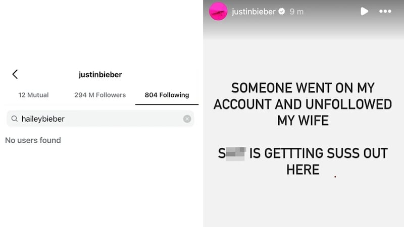 Justin Bieber dejó de seguir a su esposa en Instagram y luego explicó que alguien entró a su cuenta y que todo le parece sospechoso.