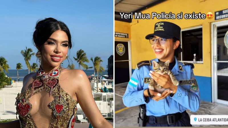 Yeri Mua encontró a su "hermana gemela" en Honduras. Es una policía que se llama Danna Santos.