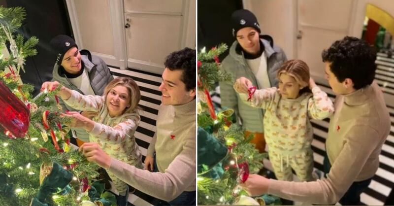 Itatí Cantoral adornó su pino navideño con sus mellizos con Eduardo Santamarina