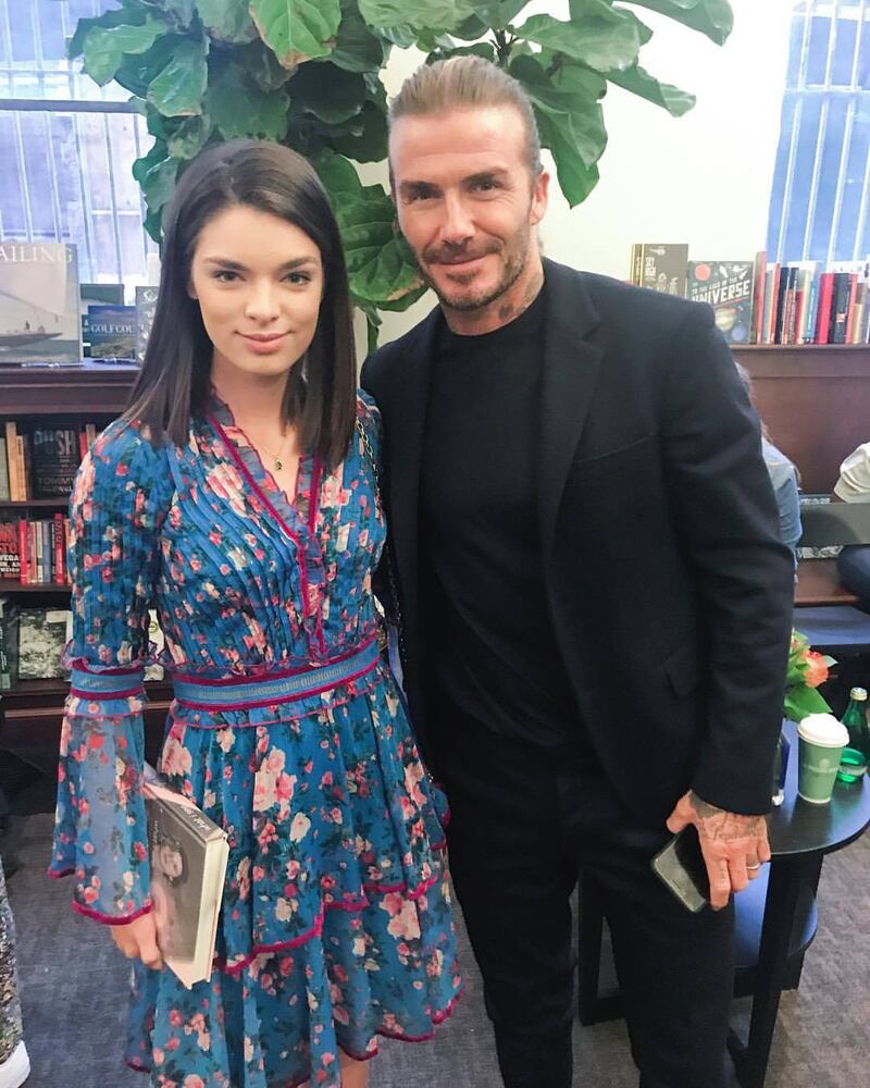 Nadia Ferreira conoció a David Beckham en el evento que catapultó su carrera