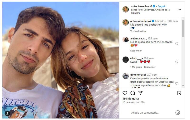 Samantha Siqueiros junto a su novio, Antonio Arellano Tradacete