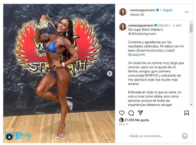 Vanessa Guzmán está entregada en cuerpo y alma a su faceta como fisicoculturista