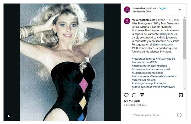 Marilisa Maronese participó en el Miss Venezuela 1988