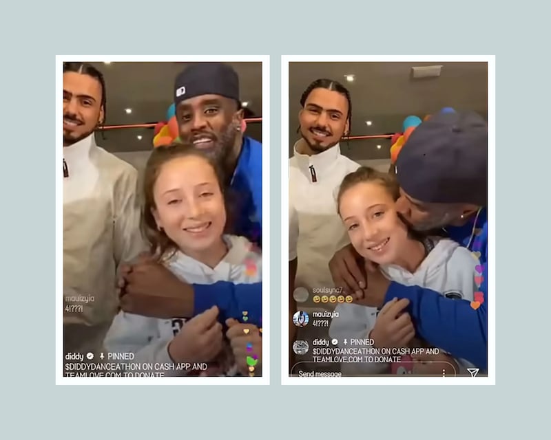 Sean Diddy Combs junto a su  hija adoptiva