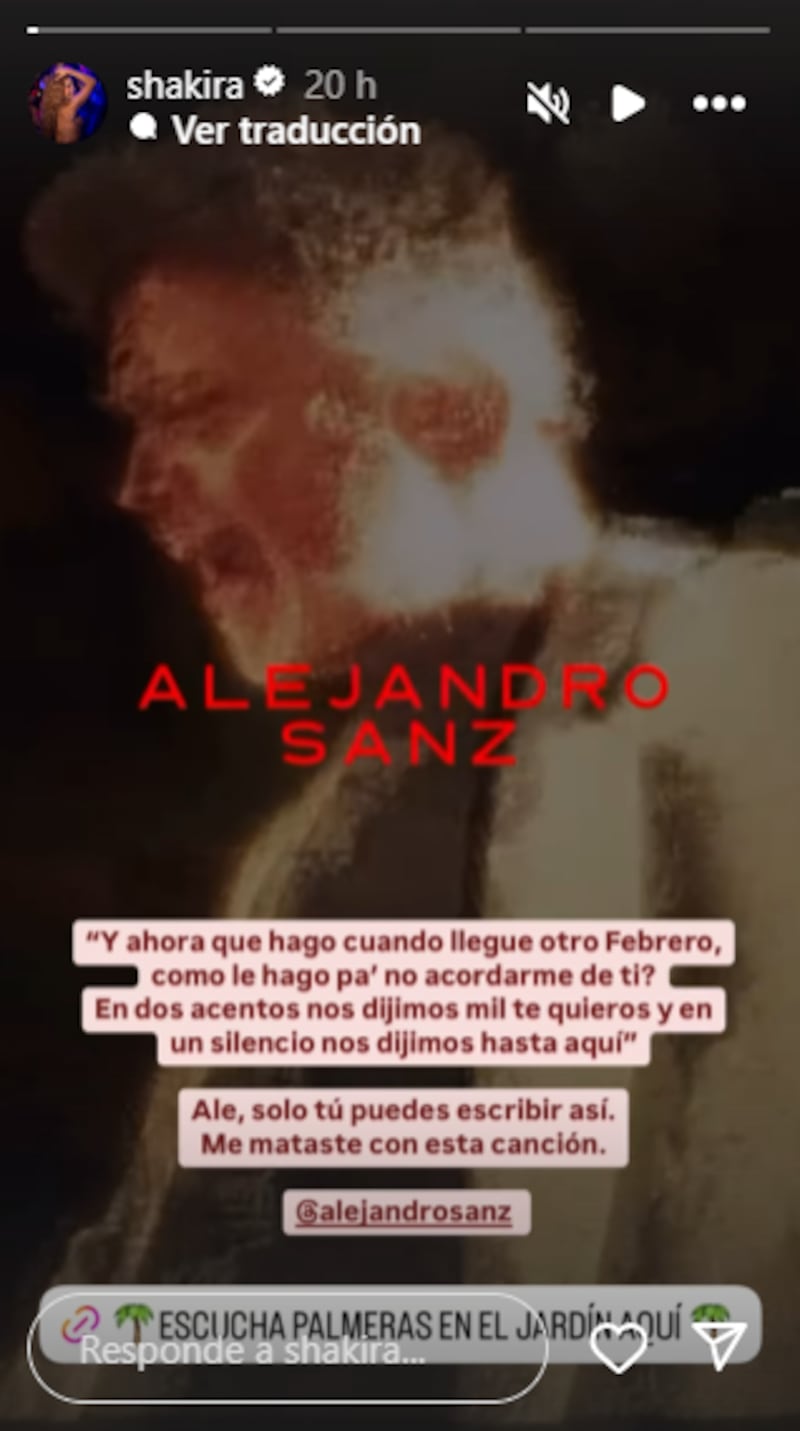 Shakira elogió a Alejandro Sanz