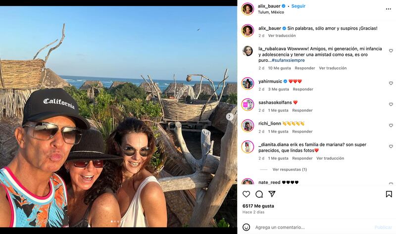 Erik Rubín de vacaciones en Tulum con Mariana Garza y Alix Bauer