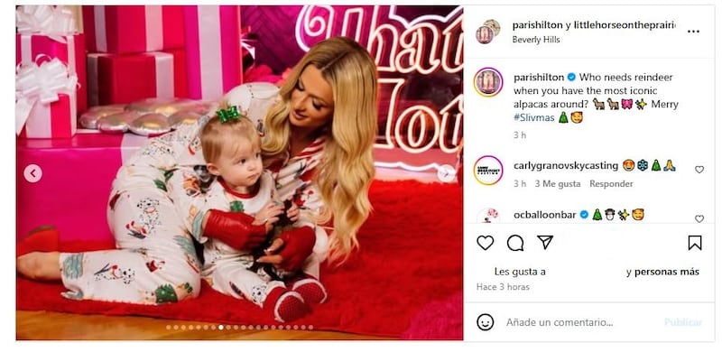 Paris Hilton celebró la Navidad rodeada de sus seres queridos