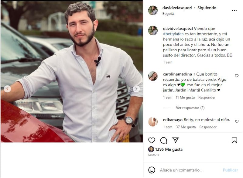 David Velásquez, el niño del cabezote de 'Betty, la fea', ahora tiene 26 años