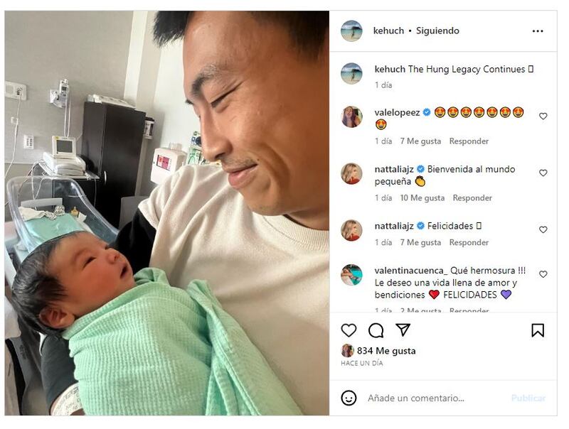 Kevin Hung se convirtió en padre junto a su esposa, Evelyn Rosales