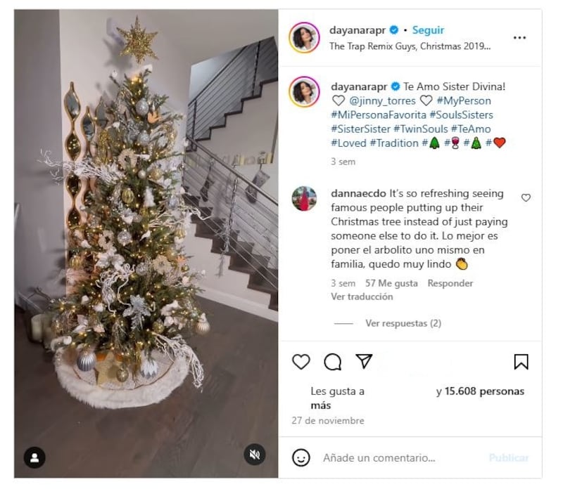 Dayanara Torres armó su arbolito de Navidad junto a su hermana