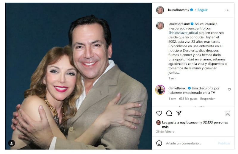 Laura Flores está muy ilusionada con su relación con Lalo Salazar