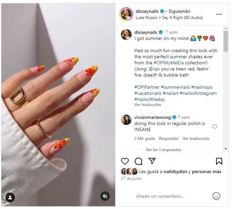 La manicura tropical es perfecta para lucir en la etapa culminante del verano