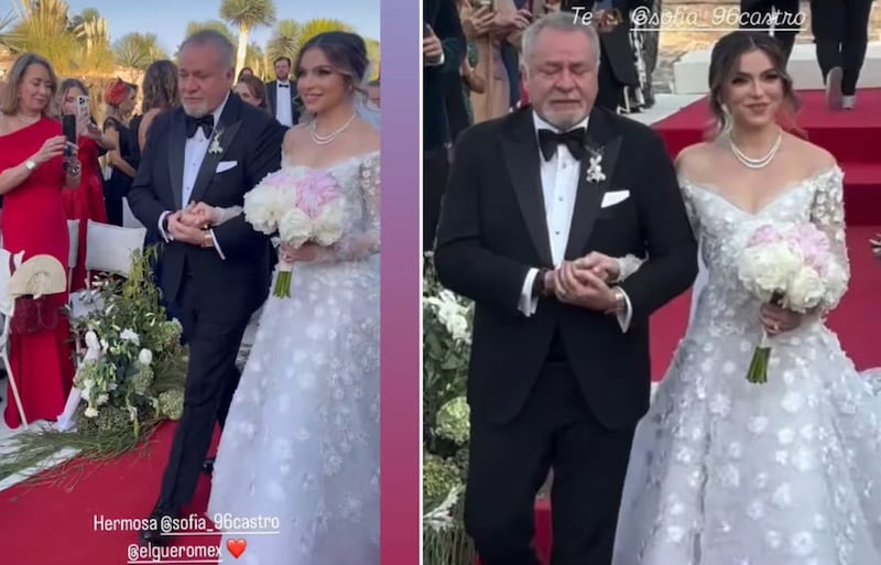 José Alberto Castro rompe en llanto en la boda de Sofía Castro