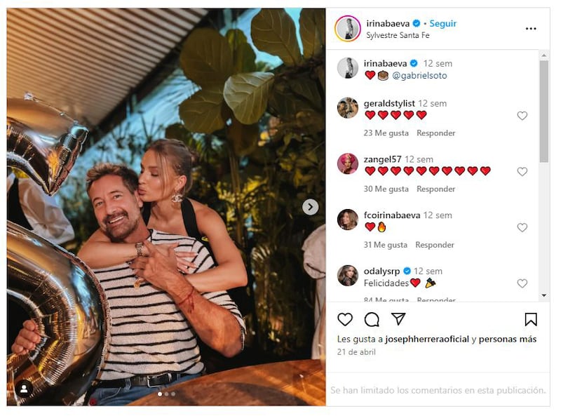 La última foto de Gabriel Soto e Irina Baeva que la actriz publicó en su Instagram