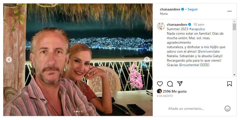 Chantal Andere con su esposo, Enrique Rivero Lake