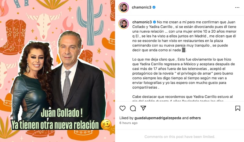 Exponen nueva relación de Juan Collado