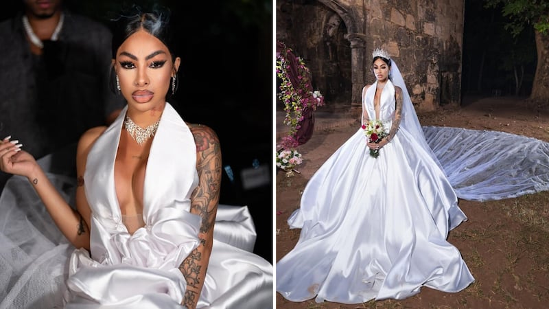 ¿Karol G eres tú? Yailín, la más viral, sorprende con vestido de novia y la tunden por este detalle