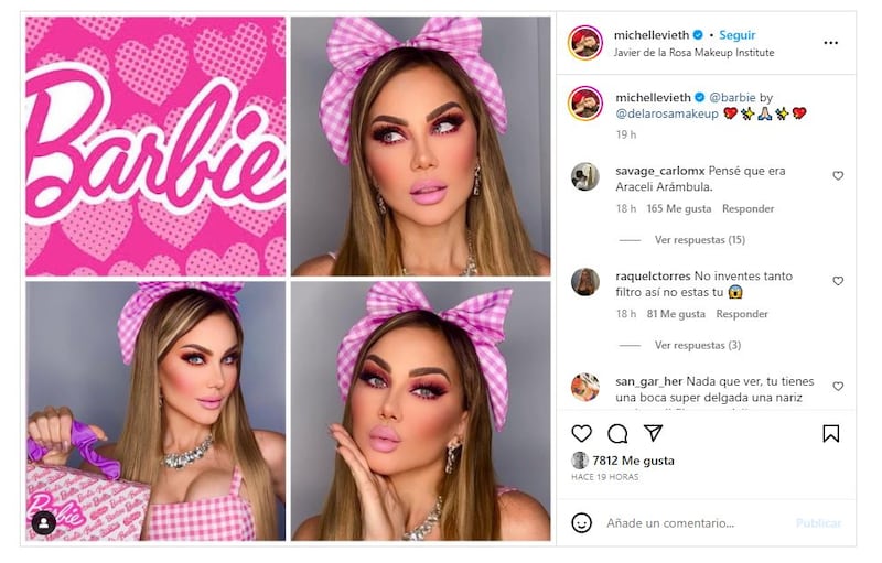 Michelle Vieth se transformó como Barbie para un evento