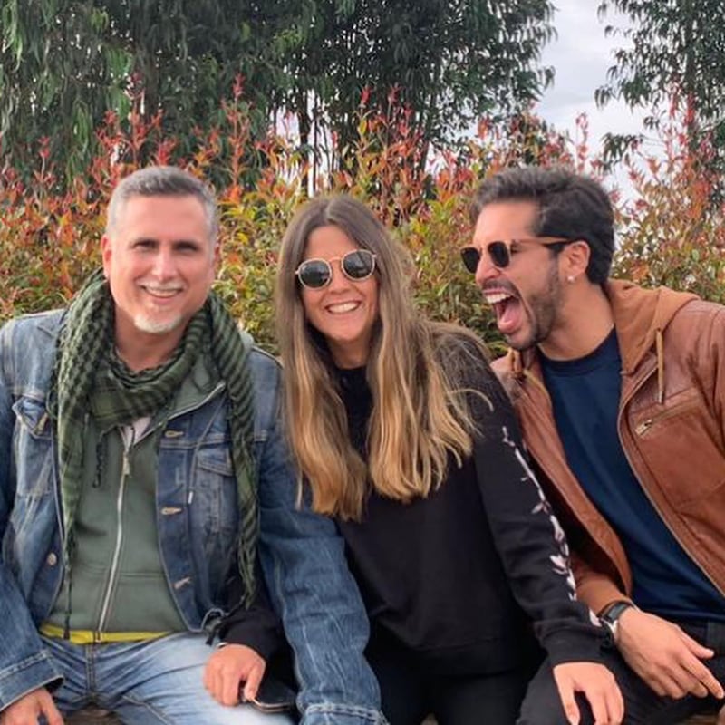 Marlon Moreno y dos de sus hijos, Brian y Gabriela