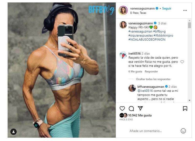 Vanessa Guzmán ha tenido un cambio físico impresionante a raíz de su pasión por el culturismo