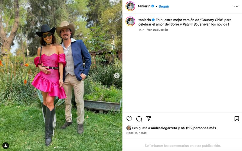 Tania Rincón en la boda de su amigo Juan Carlos ‘El Borrego’ Nava