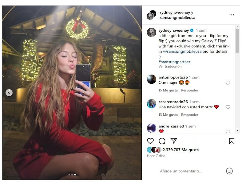 Sydney Sweeney es una de las celebridades con mayor espíritu festivo