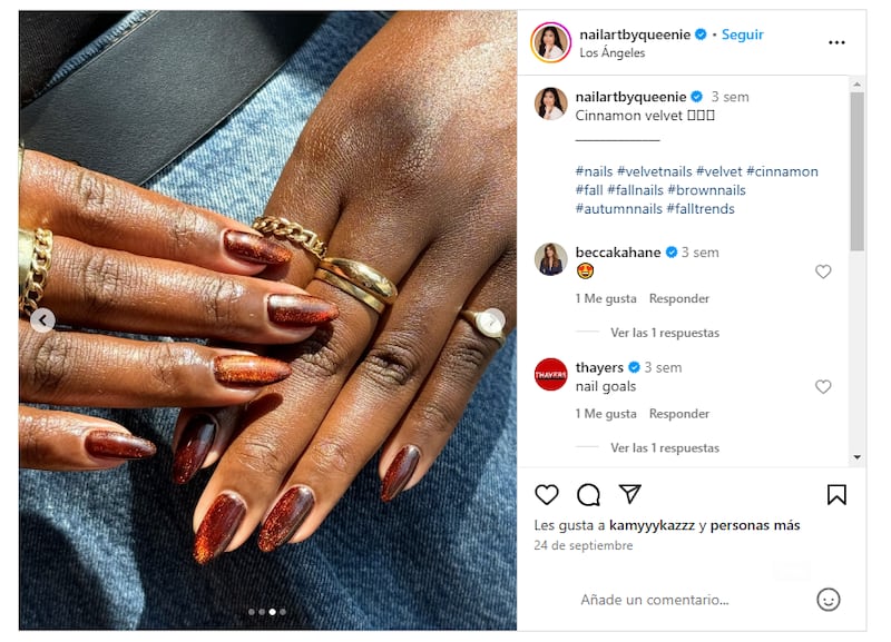 La manicura 'cinnamon spice' es una de las más pedidas por las mujeres elegantes en el otoño