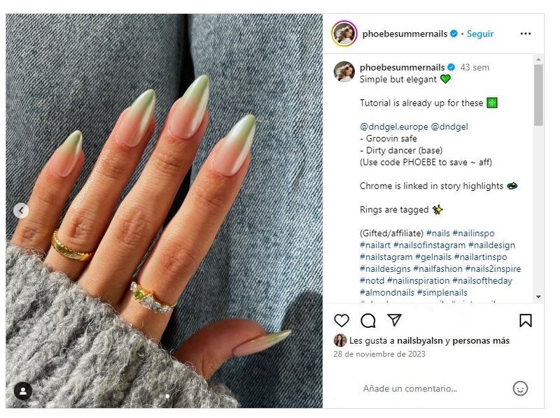 Las 'pistachio butter nails' son elegantes, pero coloridas