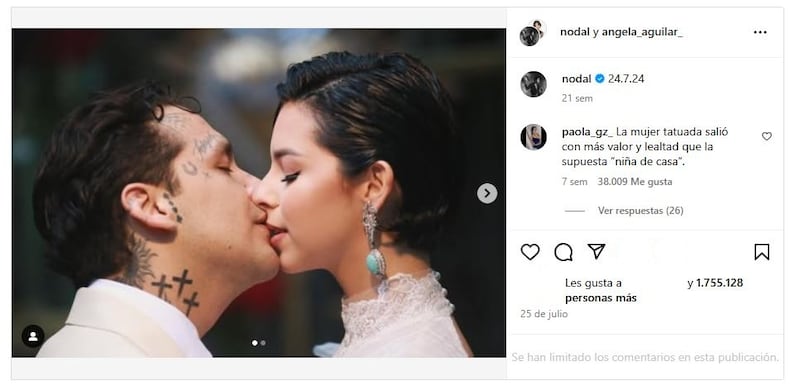 Ángela Aguilar y Christian Nodal causaron mucha polémica con su boda