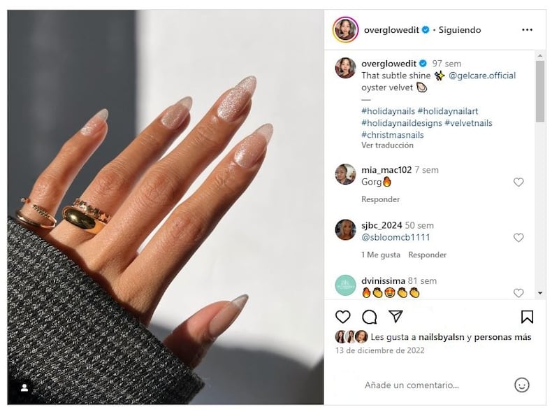 Las 'frosted nails' son elegantes, atemporales y muy invernales