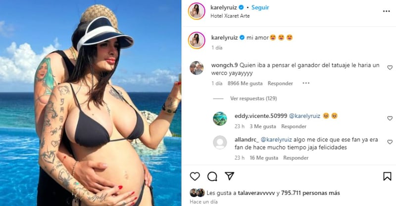 "Un tatuaje le cambió la vida": Captan a Karely Ruiz disfrutando de su embarazo con su pareja y revelan su identidad