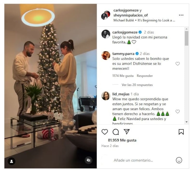 Sheynnis Palacios celebrará su primera Navidad junto a Carlos Gómez este 2024