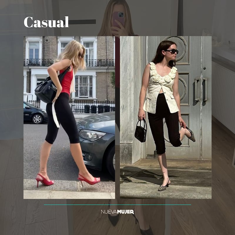 ¿Cómo usar zapatos slingback con pantalones capri?