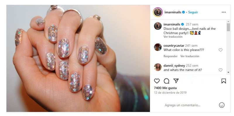 Las uñas diamante son perfectas para brillar en cada fiesta de diciembre