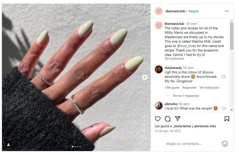 Las 'pistachio butter nails' son elegantes, pero coloridas