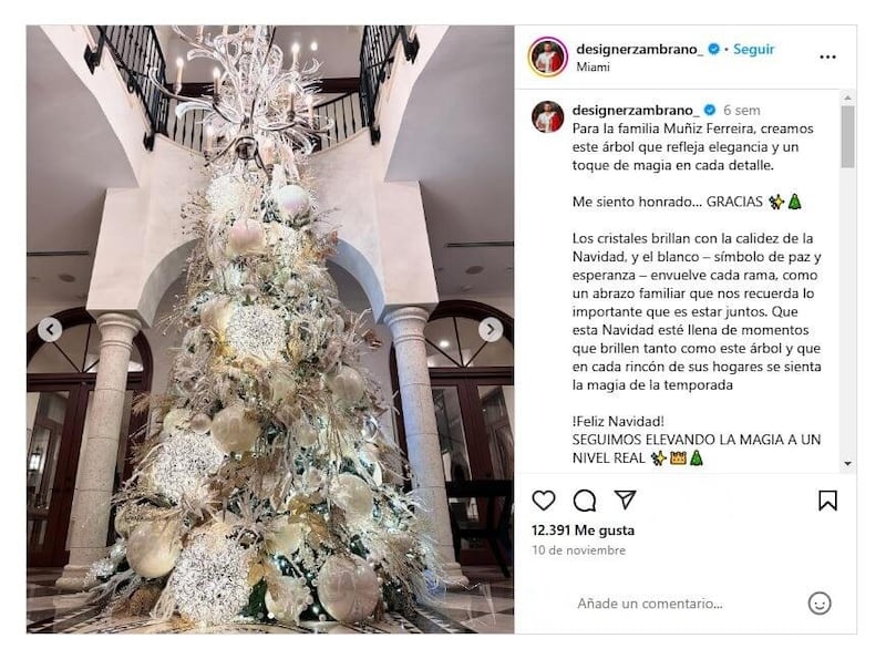 El árbol de Navidad de Nadia Ferreira y Marc Anthony