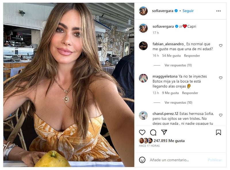 Sofía Vergara eligió Italia para sus vacaciones de verano en 2023