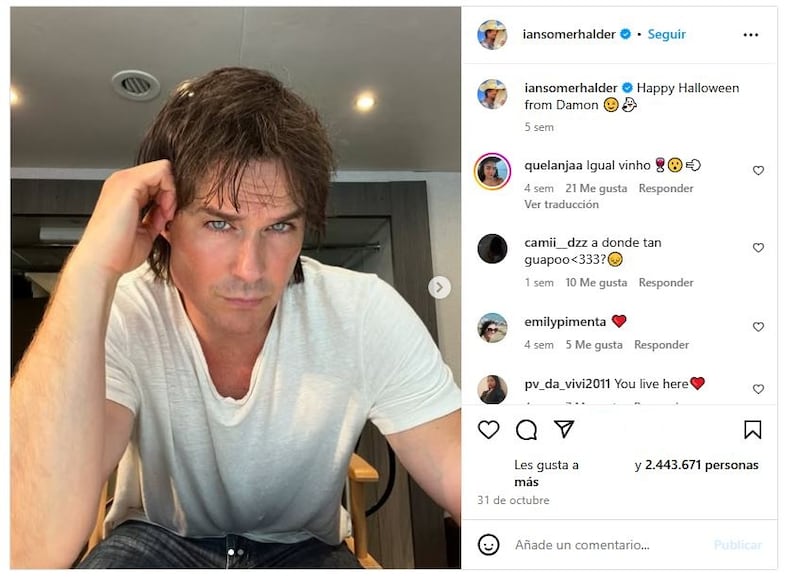 Ian Somerhalder lleva varios años retirado de la actuación