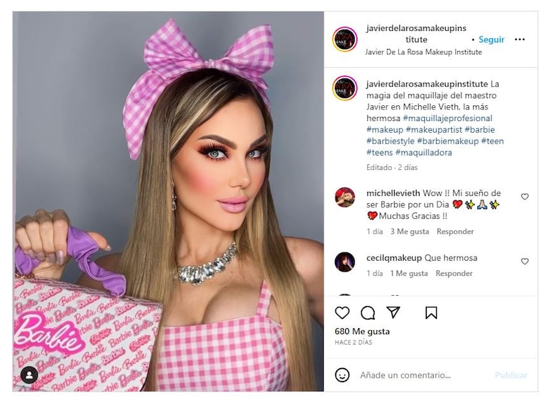 Michelle Vieth se transformó como Barbie para un evento