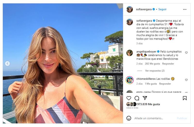 Sofía Vergara eligió Italia para sus vacaciones de verano en 2023