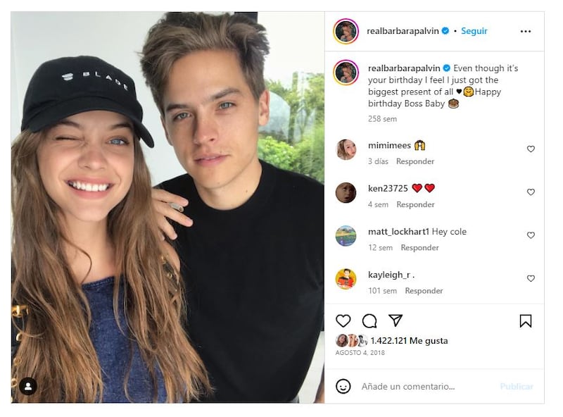 Barbara Palvin y Dylan Sprouse comenzaron una relación en 2018