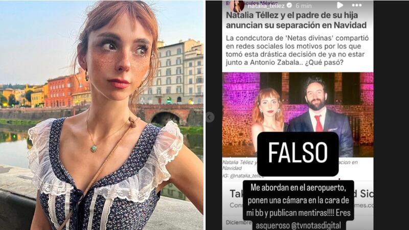 Natalia Téllez desmintió que se estuviera separando de su pareja Antonio Zabala, quien es el padre de su hija. Acuso a una popular revista de acorralarla.