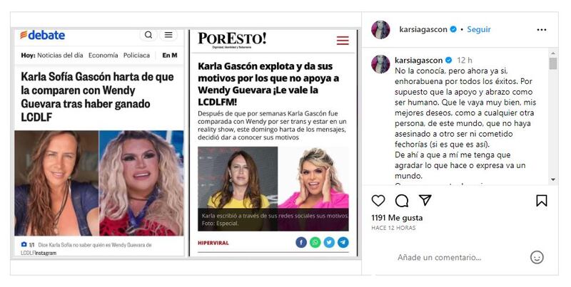 Karla Gascón dejó claro que sí apoya a Wendy Guevara