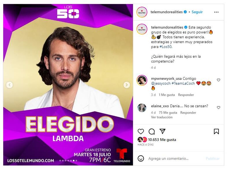 Lambda García es uno de los participantes confirmados de 'Los 50'