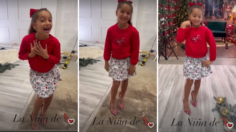 La niña de 7 años desfiló con estilo